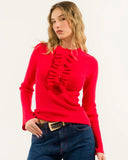 Kontatto Girocollo con rouches rosso