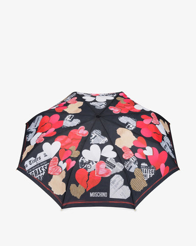 Moschino Ombrello Open Close stampato