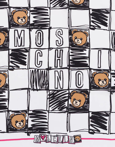 Moschino foulard in crepe di seta teddy bear