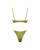 Matinée Taylor in Lycra lucida verde oliva