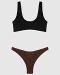 Me Fui Tooled Bikini top e slip fisso nero