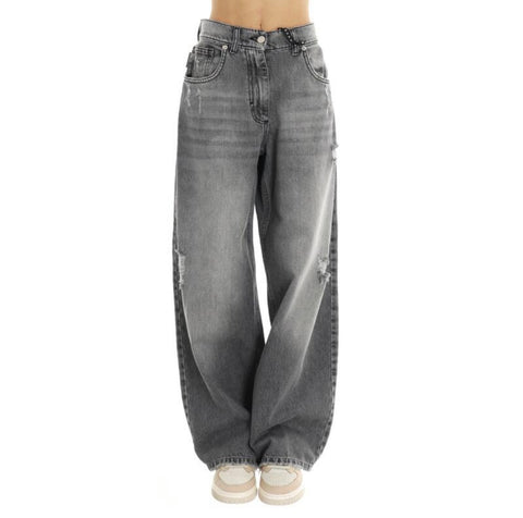 Haveone pantalone Bella denim grigio