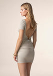 Me fui abito corto goffrato beige 0508-bg
