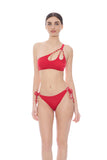 Miss Bikini Monospalla rosso con sfere dorate