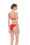 Miss Bikini Monospalla rosso con sfere dorate