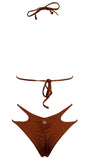 Miss Bikini triangolo con cut out marrone