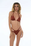 Miss Bikini triangolo con cut out marrone