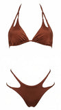 Miss Bikini triangolo con cut out marrone