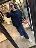 Haveone completo maxi maglia e pantalone blu