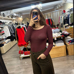 kontatto blusa scollo barca vino