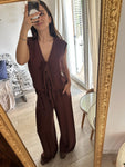 Haveone Pantalone palazzo marrone