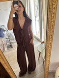 Haveone Pantalone palazzo marrone