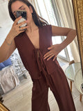 Haveone Gilet fiocchi marrone