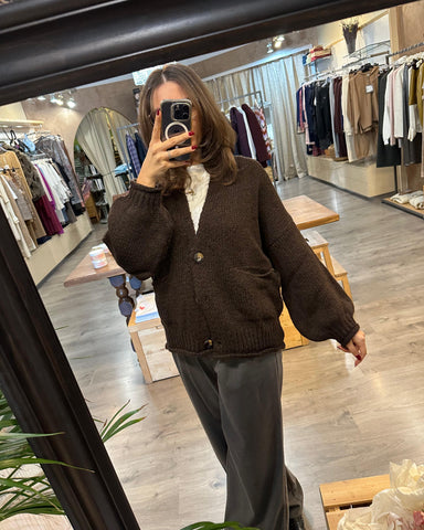 Haveone Cardigan tre bottoni Moro