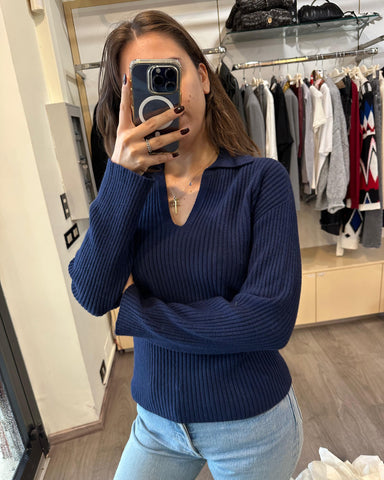 Kontatto Polo a coste blu