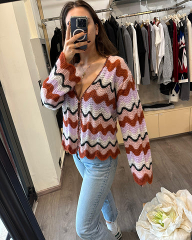 The Loom Archive cardigan coccio e lilla