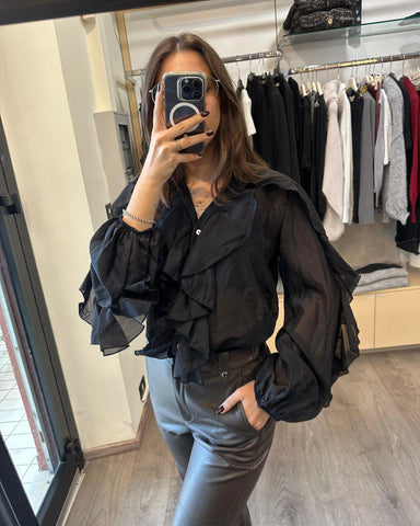 Haveone camicia nera con rouges