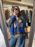 Haveone giacca quadro bluette over