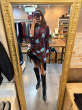 Tensione In Abito con frange fantasia tie-dye