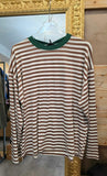 Haveone maglia scatola rigata con collo a contrasto
