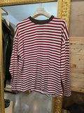 Haveone maglia scatola rigata con collo a contrasto