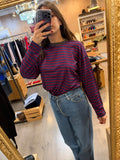 Haveone maglia scatola rigata con collo a contrasto più colori