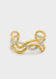 Nali bracciale rami intrecciati mix oro/argento