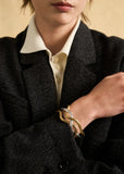 Nali bracciale rami intrecciati mix oro/argento