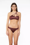 Miss Bikini Monospalla Gloss con treccia marrone