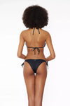 Miss Bikini Triangolo con perline nero