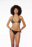 Miss Bikini Triangolo con perline nero