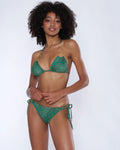 Miss Bikini bikini triangolo pitonato anelli verde