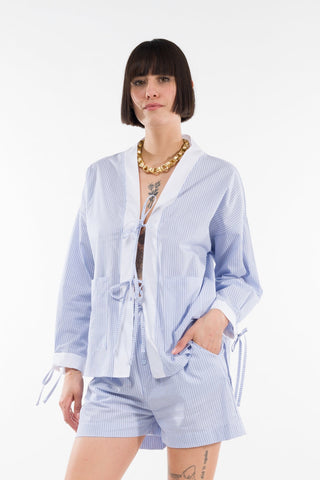 Kontatto camicia Kimono righe