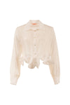 Kontatto camicia cropped Rouches Bianco