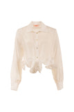 Kontatto camicia cropped Rouches Bianco
