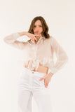 Kontatto camicia cropped Rouches Bianco