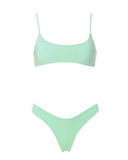 Matinee Bikini Bralette Dora Spugna Verde acqua slip americano