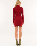 Kontatto abito dolcevita con spacco cherry