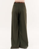 Kontatto pantalone gessato pieghe verdone