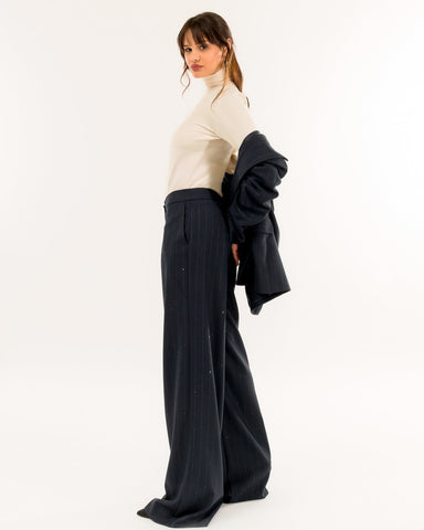 Kontatto Pantalone gessato con paillettes
