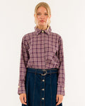 Kontatto camicia check bottoni gioiello