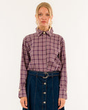 Kontatto camicia check bottoni gioiello