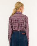 Kontatto camicia check bottoni gioiello