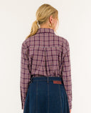 Kontatto camicia check bottoni gioiello