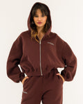 Kontatto felpa cropped con zip e cappuccio