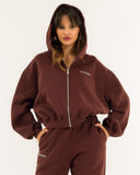 Kontatto felpa cropped con zip e cappuccio
