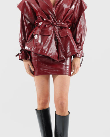 Haveone minigonna ecopelle bordeaux