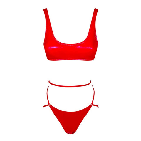 MATINEE BIKINI LAMINA ROSSA CANGIANTE