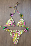 MISS BIKINI TRIANGOLO E SLIP ONDA CON CATENE COLORATE FAONFU