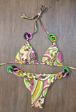 MISS BIKINI TRIANGOLO E SLIP ONDA CON CATENE COLORATE FAONFU